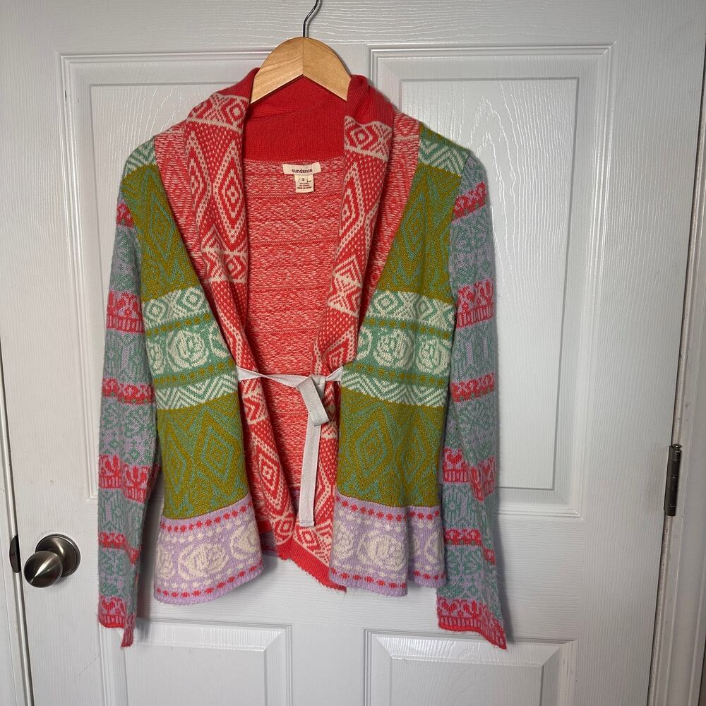 Sundance Gretchen Storyline Wool Blend Fair Isle Cardigan Sweater Boho Small
